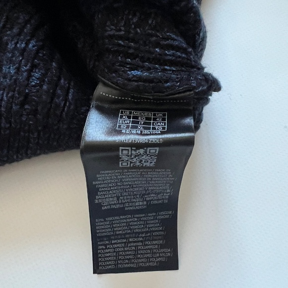 NWT GUESS Men's Ron Turtleneck Knit Sweater Size XL Black Blue Marbled MSRP $98 - Picture 11 of 14